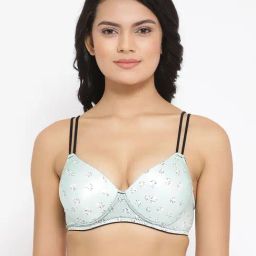 Clovia Light Green Floral Print Full Coverage Bra-image-69
