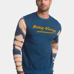 Being Human Ocean Blue Cotton Regular Fit Printed Sweatshirts-picture-19