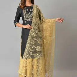 W Golden Embroidered Dupatta-picture-10