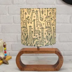 Homesake Yellow Wood Bedside Desk Nightstand Table Lamp-10