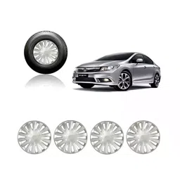 Auto Pearl Car Full Caps Silver 381 mm(15 Inch) Wheel Cover Compatible with Civic-image-4