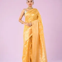 Mohey Yellow Art Silk Printed Saree-picture-41