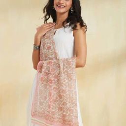 Fabindia Pink Regular Fit Printed Dupatta image 3