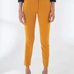 SALT Attire Mustard Diligent Elasticated Waist Pants-image-55