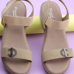 D'LORZERI Women's Beige Sling Back Wedges-image-91