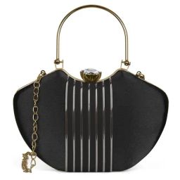 Lavie LIP GLD Black Striped Medium Clutch-image-6