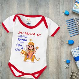 Babywish Navratri Special Printed Pure Cotton Bodysuit-image-99