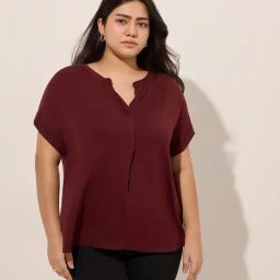 Gia by Westside Maroon Solid Top-image-70