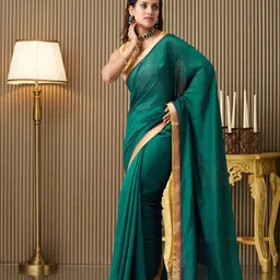 Kalista Solid Sequinned Silk Saree-18