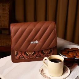ZOUK Brown Printed Cross Body Bag-image-2
