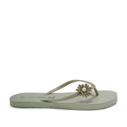 Forever Glam by Pantaloons Women's Green Flip Flops-picture-14