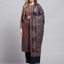 Monte Carlo Women's Navy Blue Self Design Shawl-picture-25
