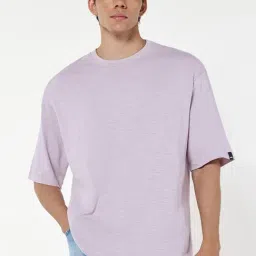 Bewakoof Purple Cotton Loose Fit T-Shirt-picture-5
