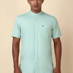 Allen Solly Green Cotton Regular Fit Shirt-image-110