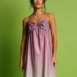 Globus Purple Textured A Line Dress-image-56