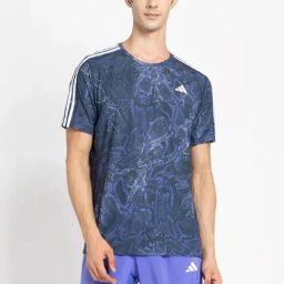 Adidas Blue Regular Fit Printed Sports T-Shirt-image-96