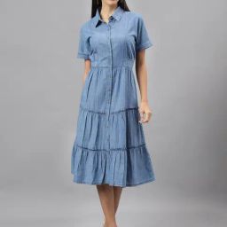 Latin Quarters Blue Regular Fit Shirt Dress-picture-29