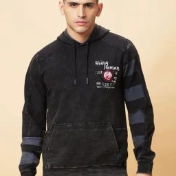 Being Human Black Regular Fit Printed Hooded Sweatshirt-picture-38