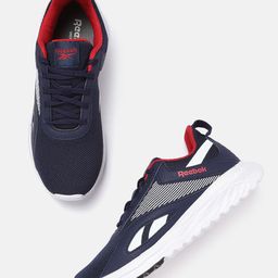 Reebok Men Navy Blue & White Woven Design Conclave Runner Shoes-picture-22