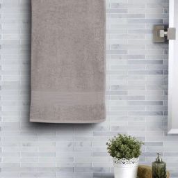 Maspar Grey Cotton Bath Towel (Medium)-picture-33
