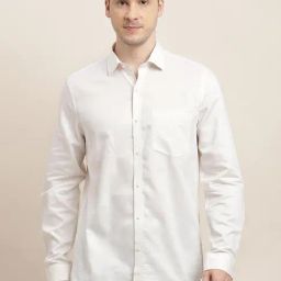 Turtle White Cotton Slim Fit Dobby Shirt-image-84