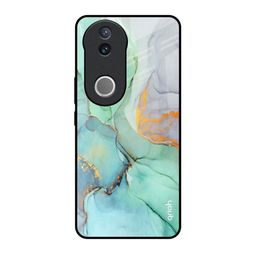 QRIOH Marble Glass Vivo V50 5G Back Case-image-33