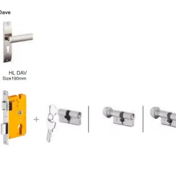 Dorset HL Series -Dave HL DAV 203 mm(8 Inch) PT Finish Combo Lock Sets With Knob and Key Cylinder (60 mm) image 1