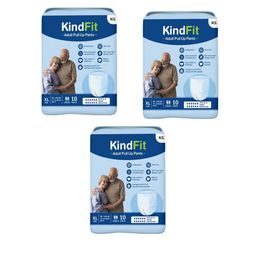 Kindfit Unisex Set Of 3 Disposable Pull-Up Pants Adult Diapers - 10 Pcs Each - XL-image-85
