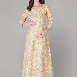 Zuvino Floral Print Maternity A-Line Midi Dress-picture-27
