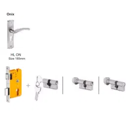 Dorset HL Series -Onix HL ON 203 mm(8 Inch) PT Finish Combo Lock Sets With Mortise Lever Lock (KY) image 1