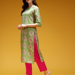 HERE&NOW Bandhani Print Kurta with Trousers & Dupatta image 2