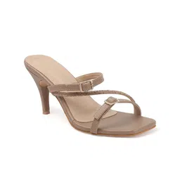 Mast & Harbour Women Textured Slim Heeled Sandals-picture-49