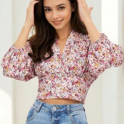 Stylecast X Slyck Floral Print Crop Top-picture-16