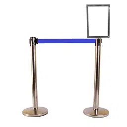 Ladwa Q Manager Barriers for Ensuring Social Distancing Stainless Steel Blue, LSI - QMBE - A4 - P2 (Set of 2)-4