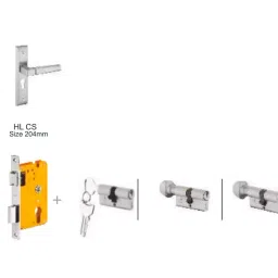 Dorset HL Series -Cosmo HL CS 203 mm(8 Inch) SC Finish Combo Lock Sets With Mortise Lever Lock (KY)-26