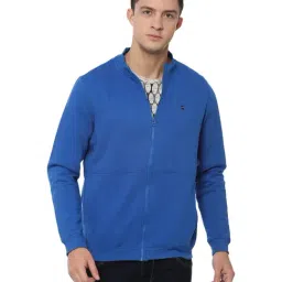 Louis Philippe Blue Mock Collar Sweatshirt-picture-23