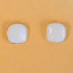 FindHerFavorite Gold Plated Square Shaped Enamelled Studs-0