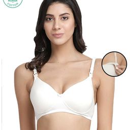 Inner Sense Organic Antimicrobial Padded Nonwired Feeding Bra - White-image-10