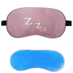 Jenna ZZZ Pink Printed Sleeping Eye Mask With cooling Gel-image-3