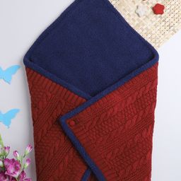 Yellow Apple Cable With Fur Blanket Cum Wrappers - Red-image-31