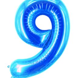 Party Anthem Number 9 Foil Balloon -  Blue-5
