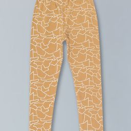 Kiddopanti Cotton Lycra Abstract Printed Legging - Brown-image-76