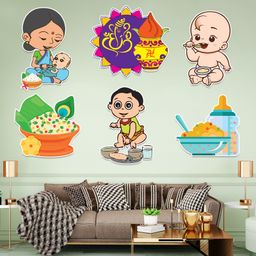 Zyozi Annaprasanam Cardstock Cutout - Pack of 7-14