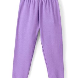 Pine Kids Cotton Full Length Solid Textured Thermal Pajama - Purple-image-119