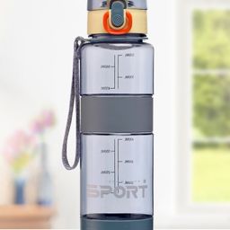 fab n funky Water Bottle with Push Button Cap Grey - 600 ml-picture-31