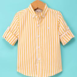 JASH KIDS Cotton Full Sleeves Shirt Striped - Yellow-image-55
