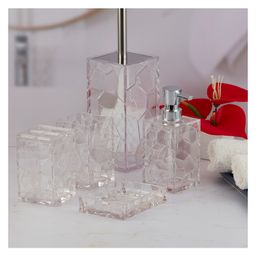 Kookee Acrylic Set of 5 Bath Set with Soap Dispenser (10044)-picture-2