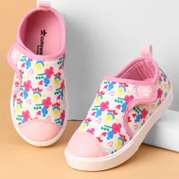 Cute Walk by Babyhug Velcro Closure Casual Shoes with Floral Print - Pink-picture-26