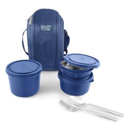 Classic Essentials Set of 3 Microwave Safe, Thermoware Lunch Box 1250 ml, Blue-12