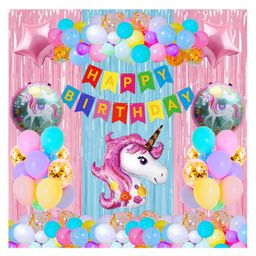 Bubble Trouble Unicorn Theme Birthday Decoration Items For Girls Party Decoration Kit Balloon Combo Pack Of 39 Pcs Multicolor-image-8